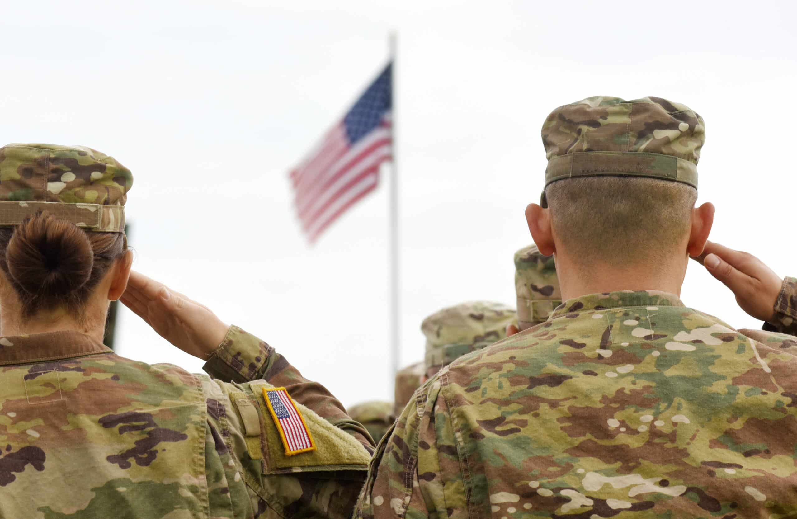 Soldiers saluting flag, The Patriots Connection at RSF Foundation